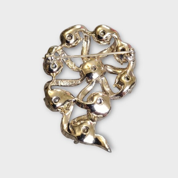 VTG Kramer  Flower Brooch with Aurora Borealis Stones - Picture 6 of 7